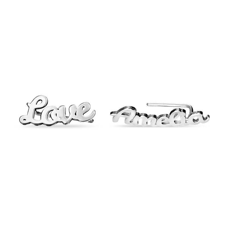 Personalized Climber Earrings in Sterling Silver