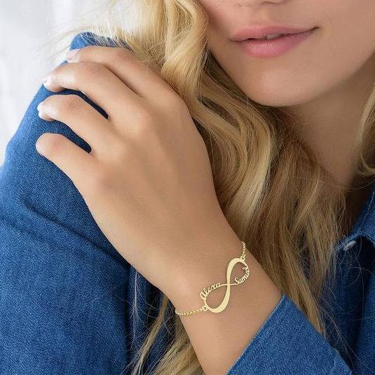 Personalized Infinity Name Bracelet in Gold Vermeil