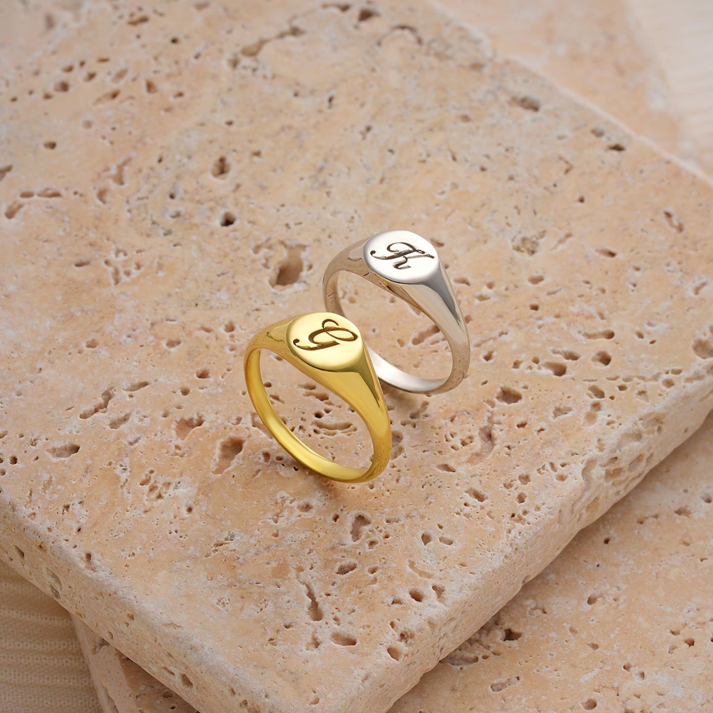 Elegance of Letters Ring in Sterling Silver