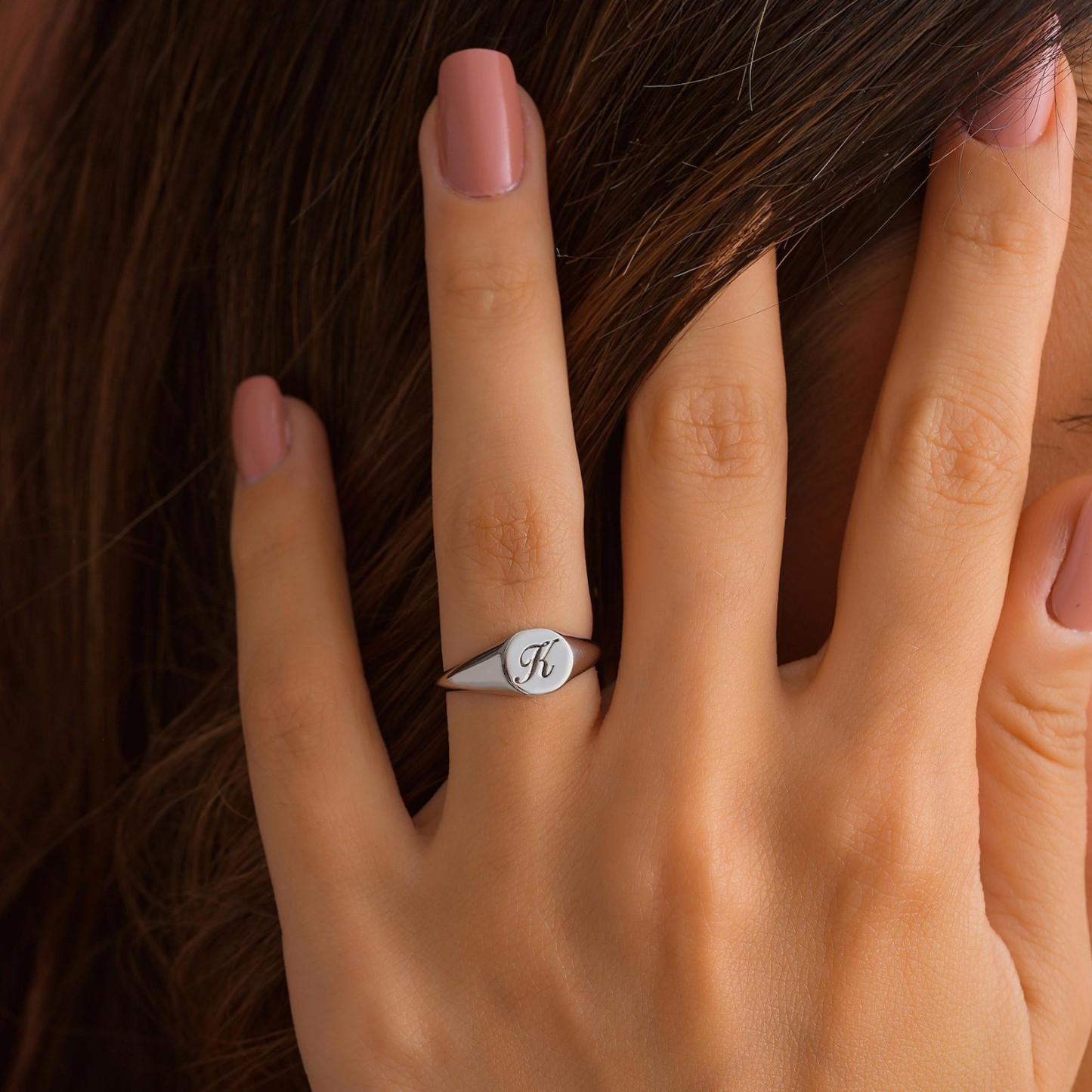 Elegance of Letters Ring in Sterling Silver