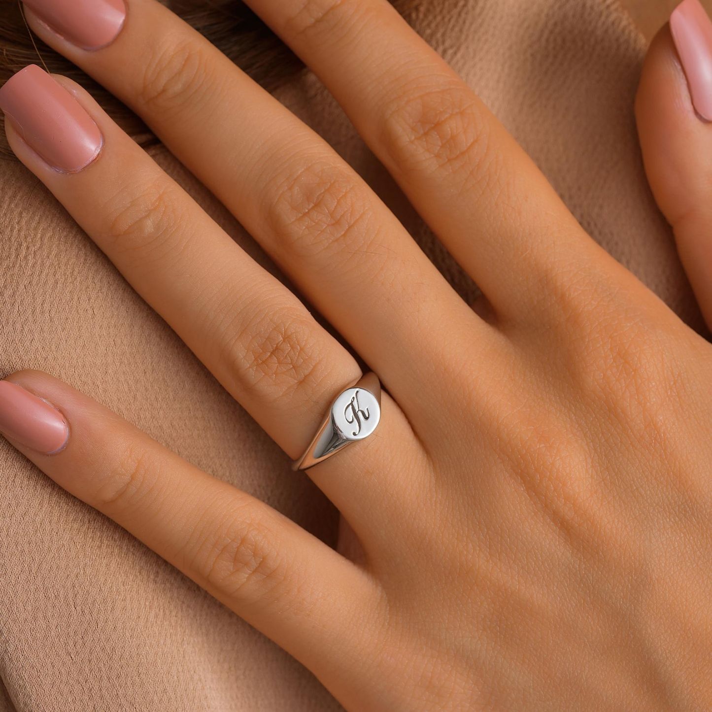 Elegance of Letters Ring in Sterling Silver