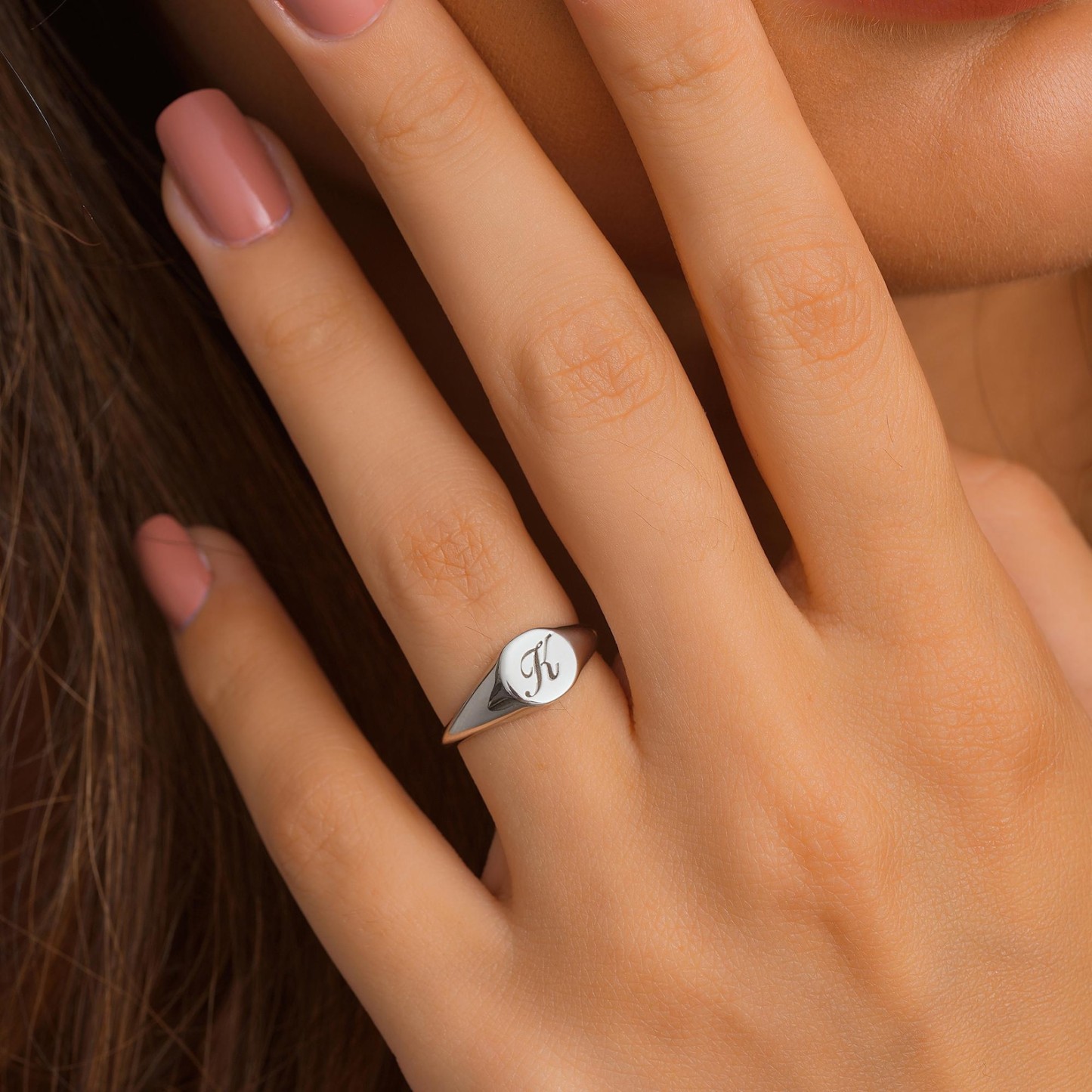 Elegance of Letters Ring in Sterling Silver