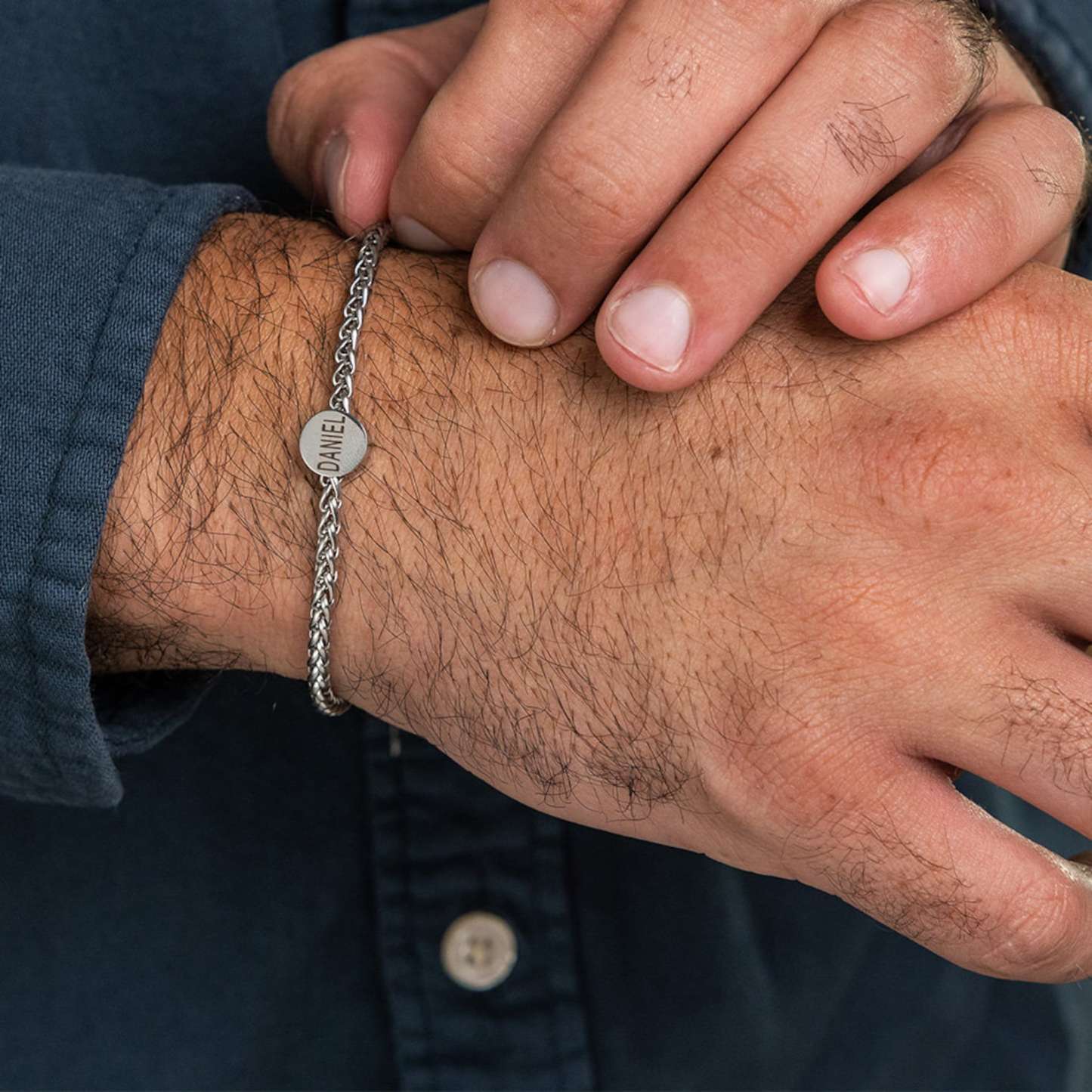 Personalized Men's Bracelet in Sterling Silver