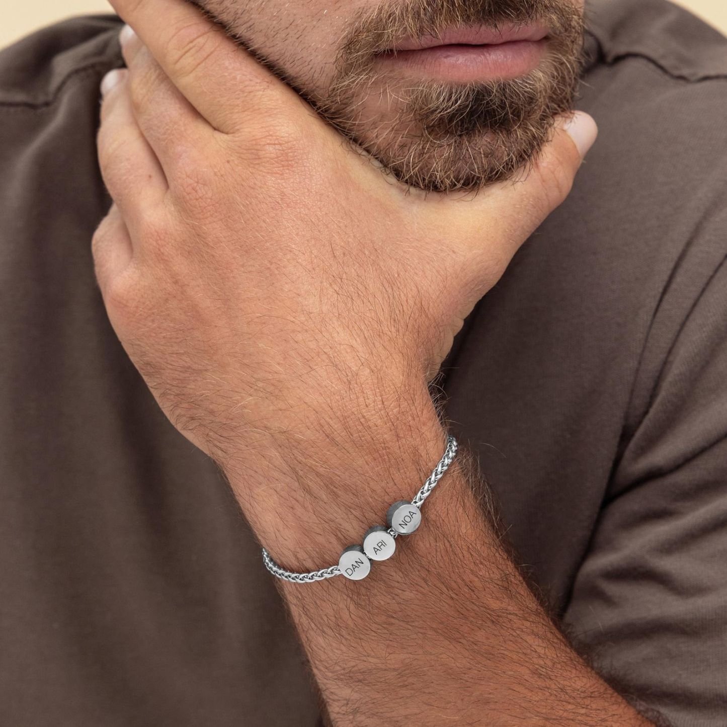 Personalized Men's Bracelet in Sterling Silver
