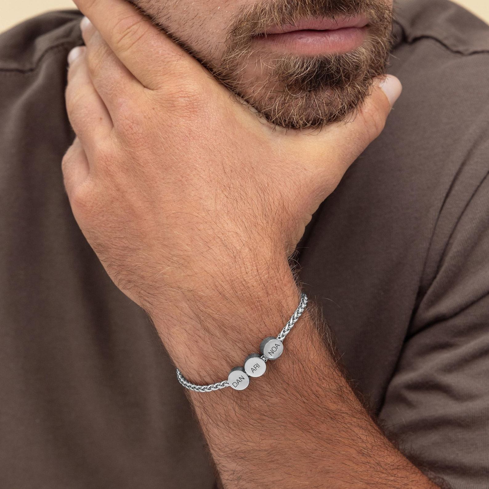 Personalized Men's Bracelet in Sterling Silver