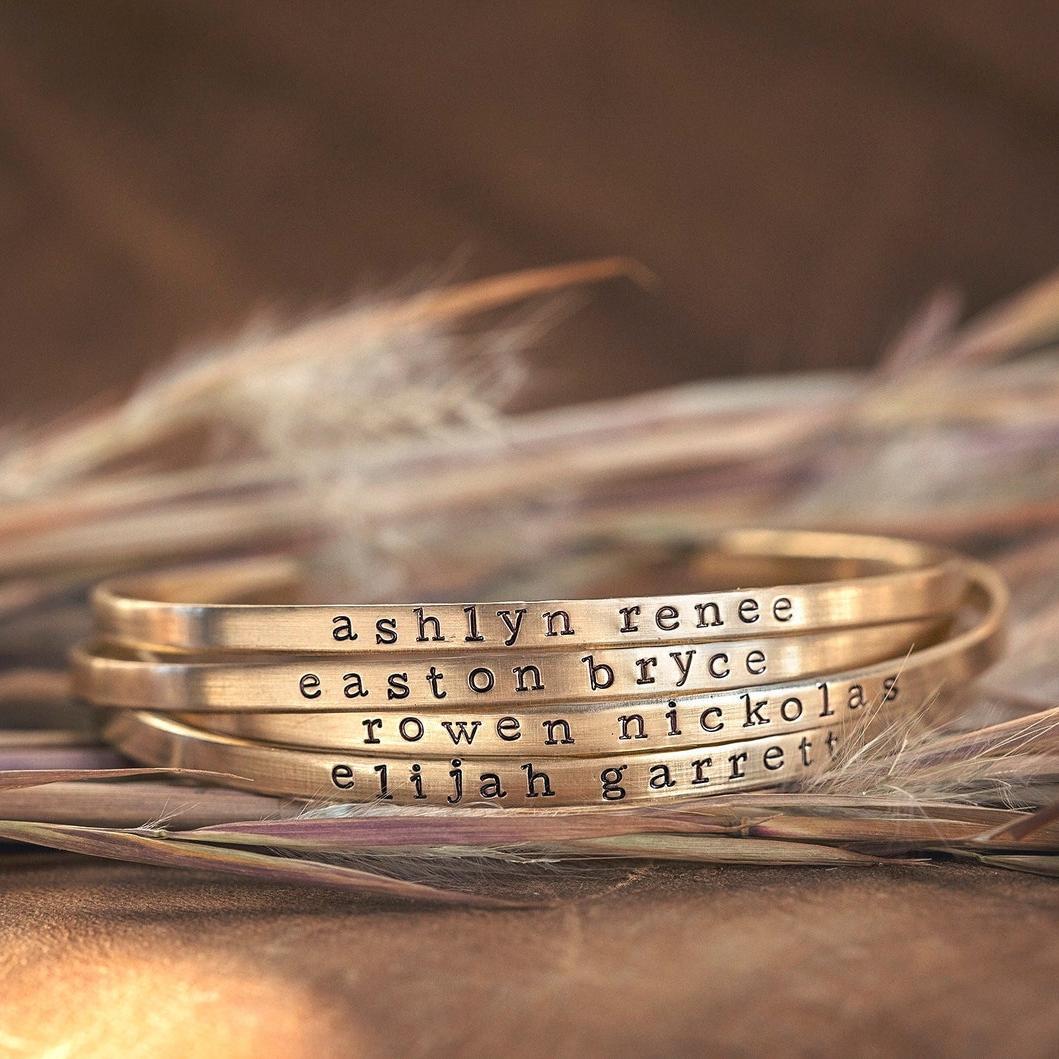 Personalized Metal Cuff Bracelet in Sterling Silver