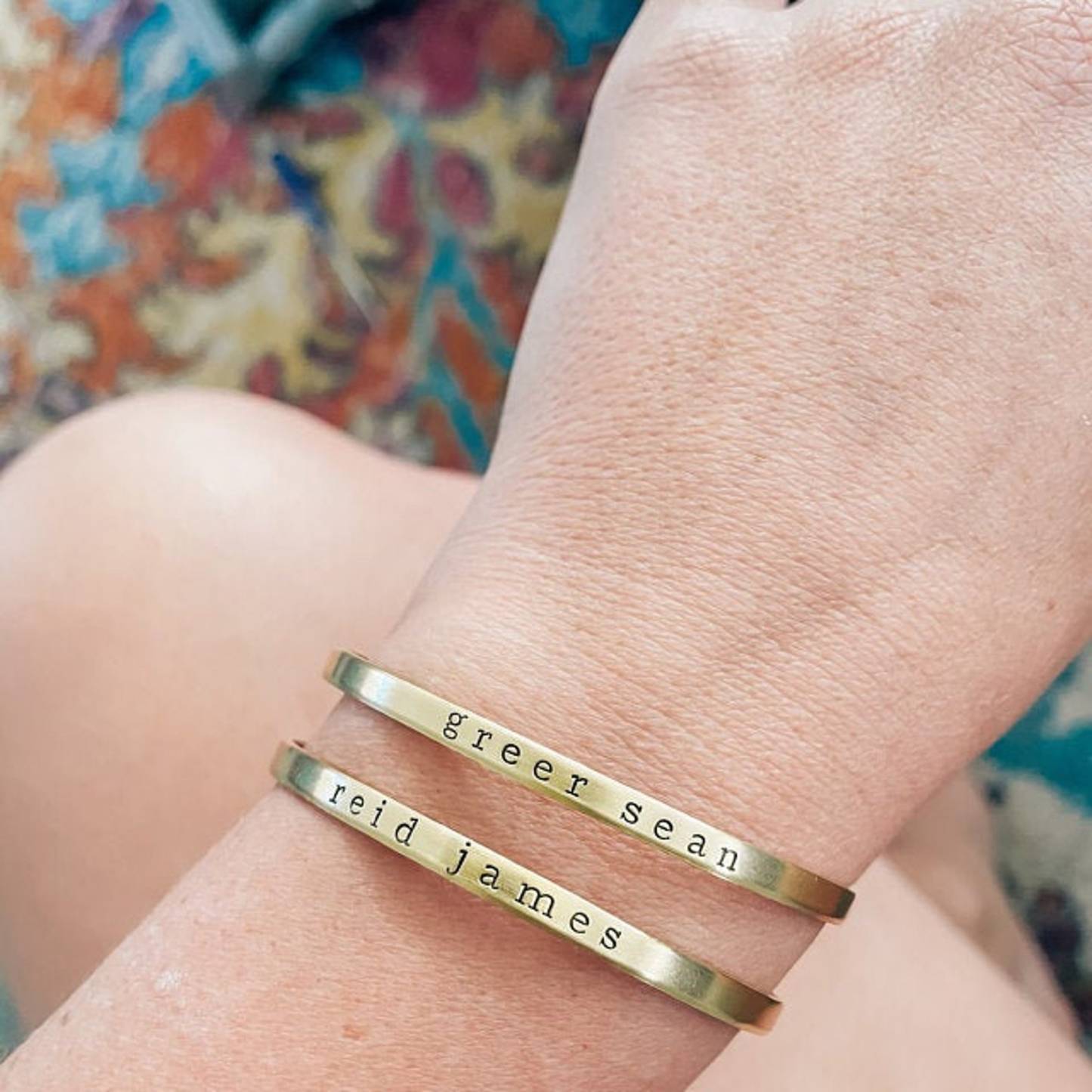 Personalized Metal Cuff Bracelet in Sterling Silver