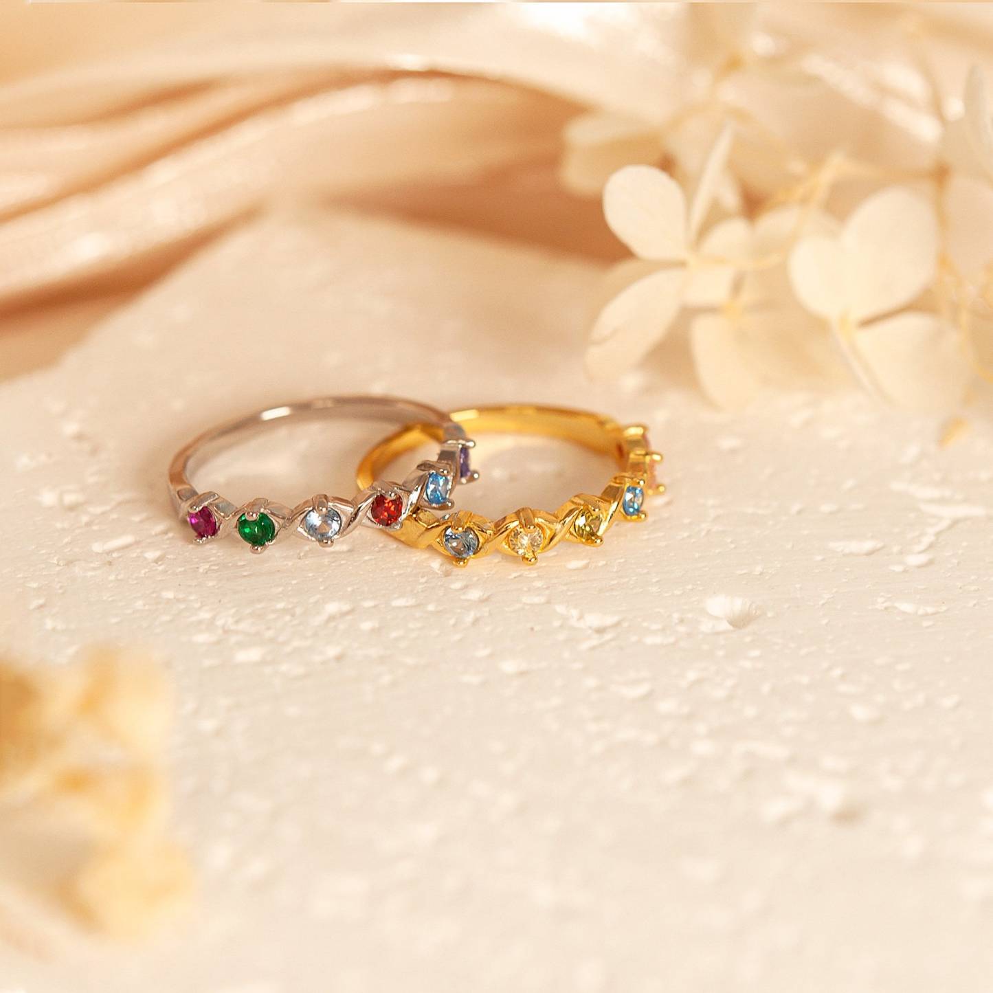 Birthstones XOXO Ring in Sterling Silver