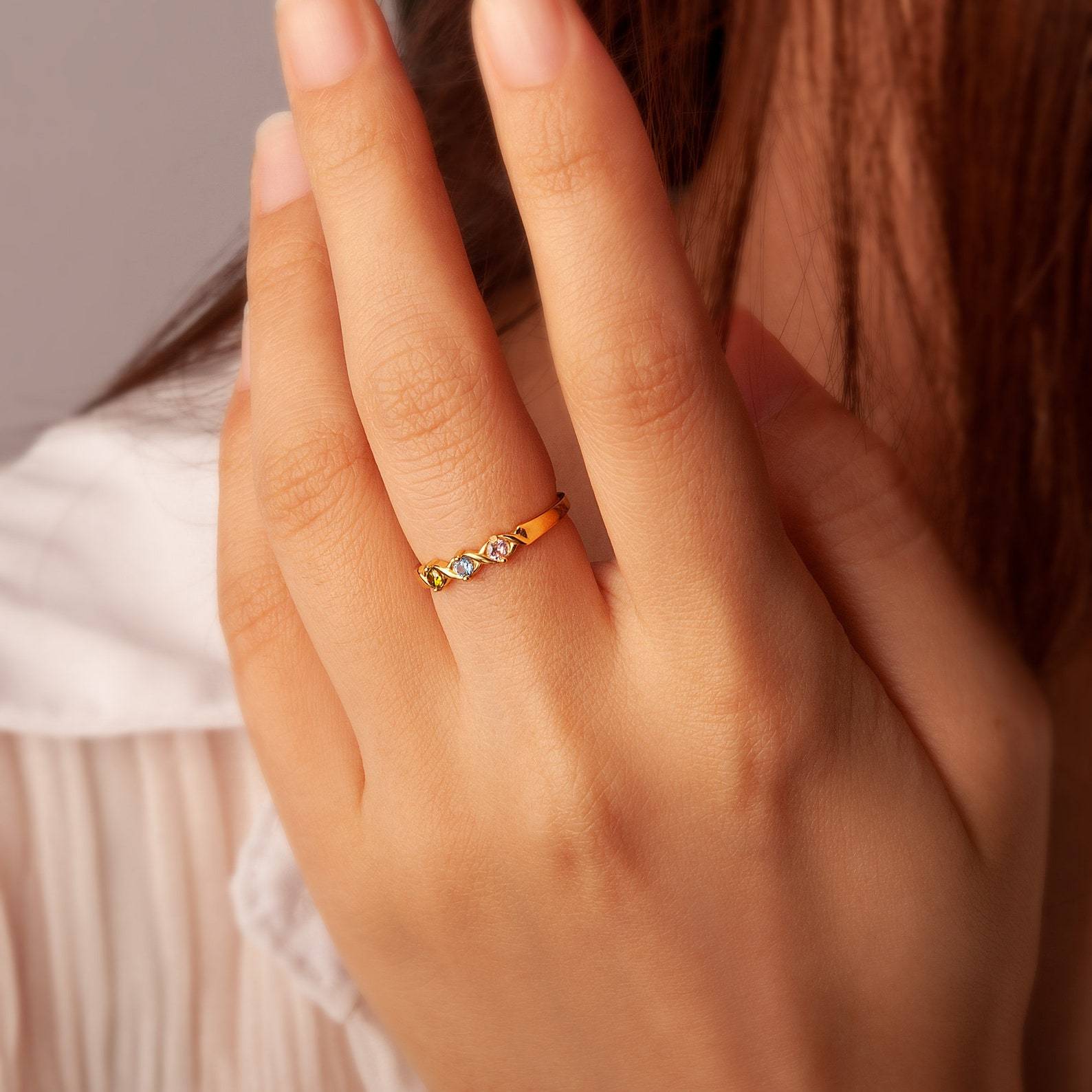 Birthstones XOXO Ring in Sterling Silver