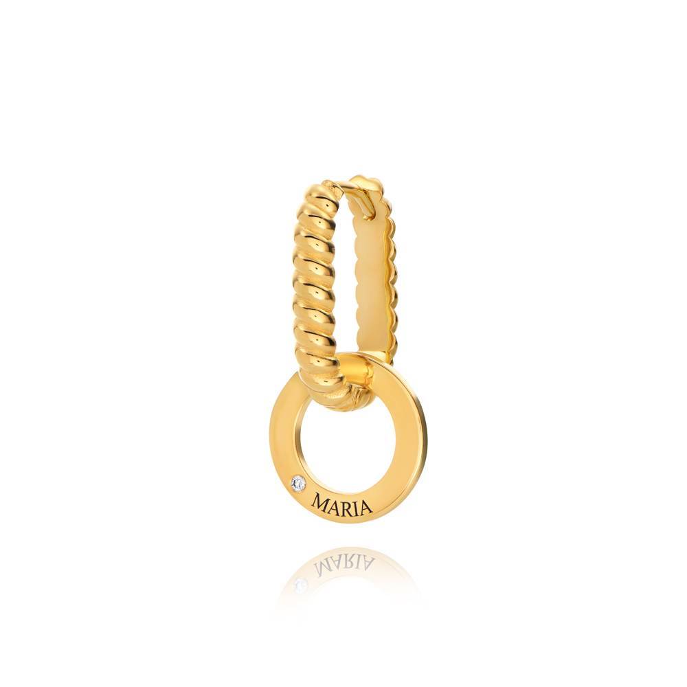 Huggies Serena Opulence Name Earrings with Diamonds in Gold Vermeil