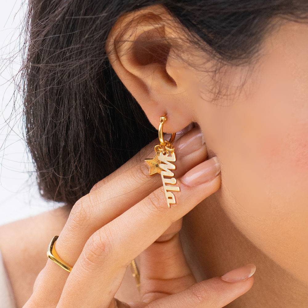 Siena Drop Name Earrings in Gold Vermeil