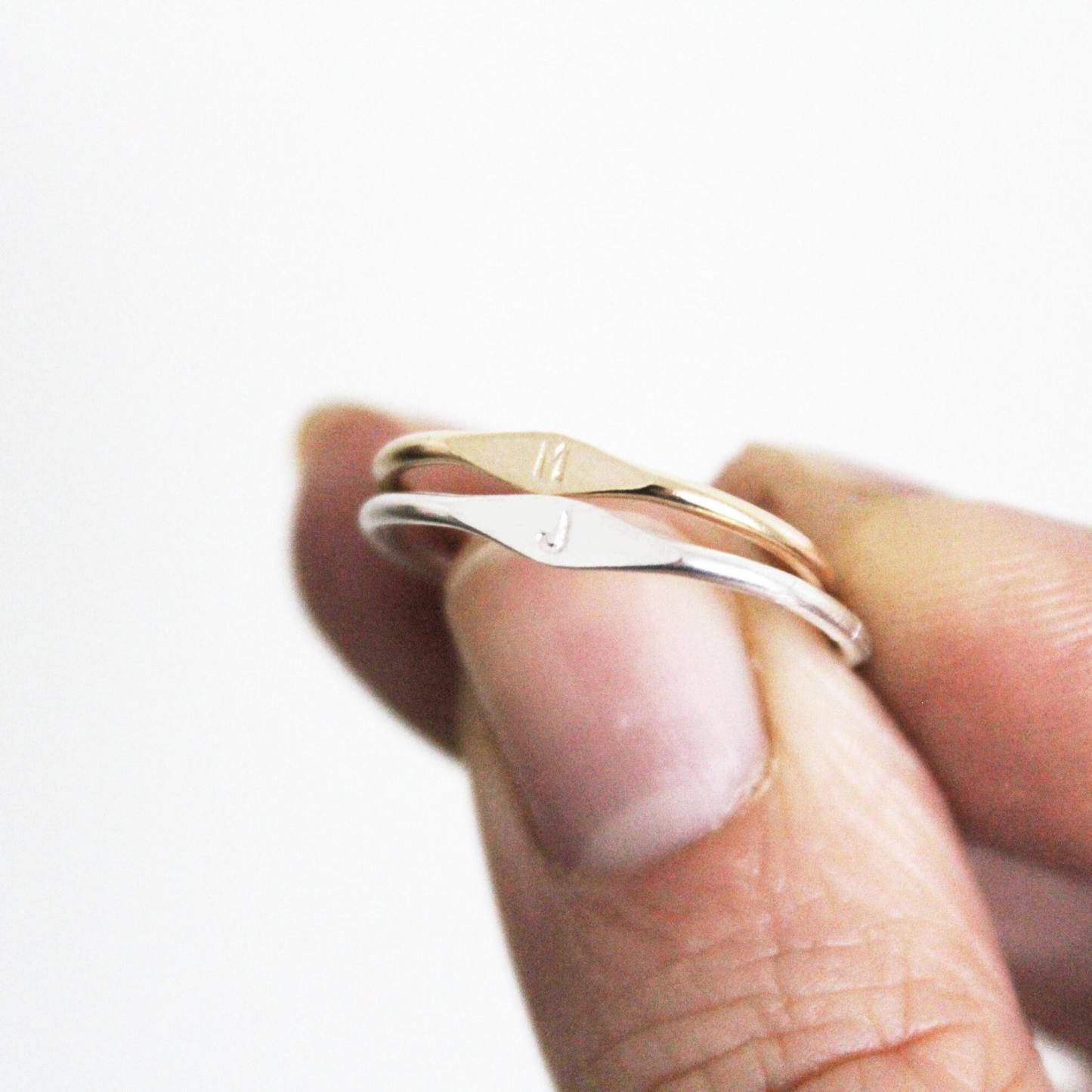 Personalized Signet Ring in Sterling Silver