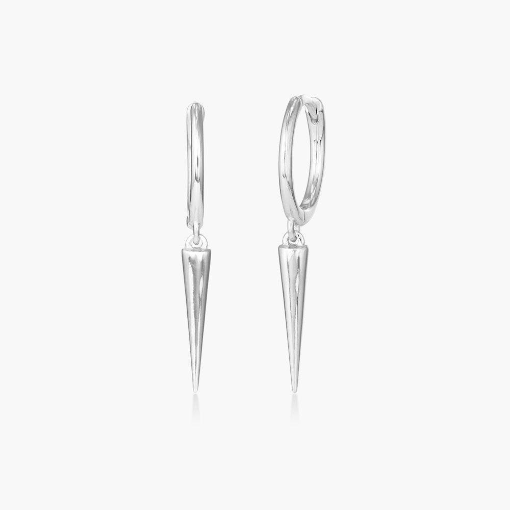 Point Hoop Earrings in Sterling Silver