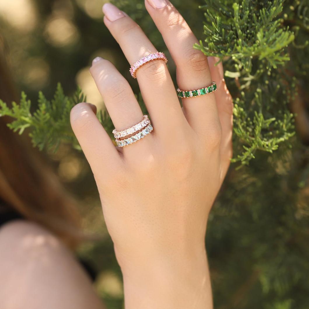 Square Minimalist Ring in Sterling Silver