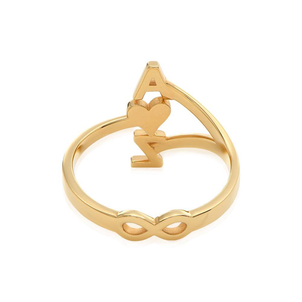 Three Initial Infinity Ring in Gold Vermeil