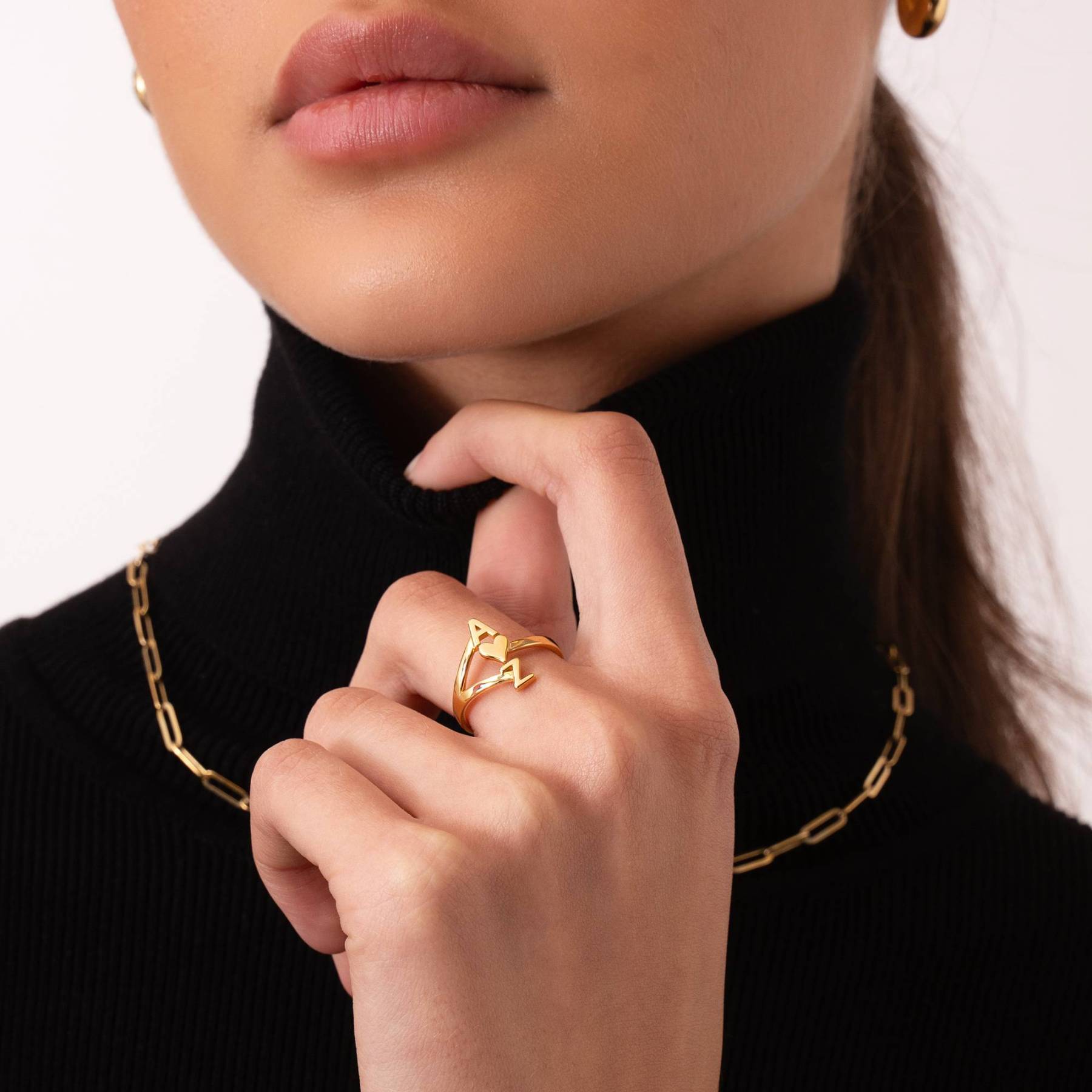 Three Initial Infinity Ring in Gold Vermeil