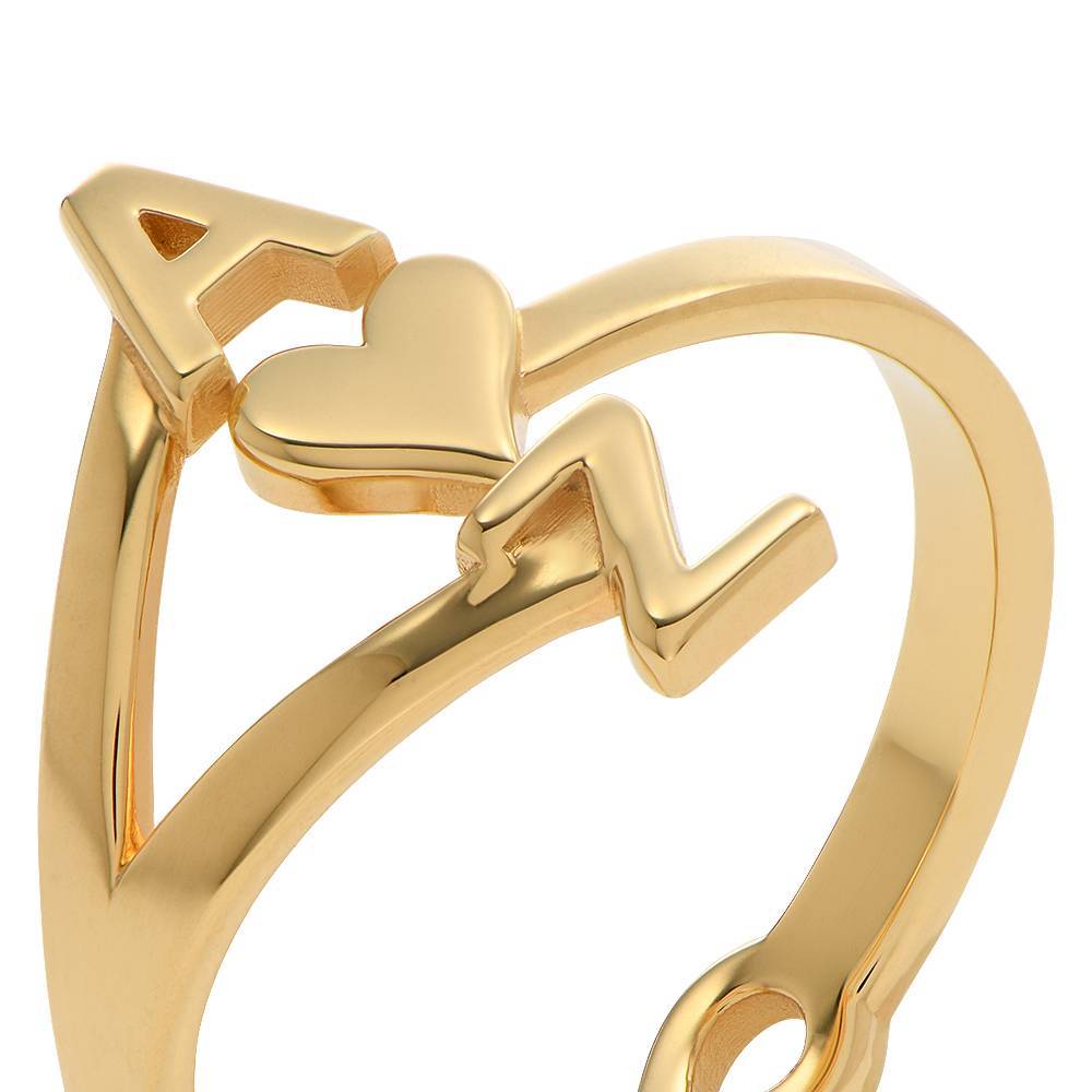 Three Initial Infinity Ring in Gold Vermeil