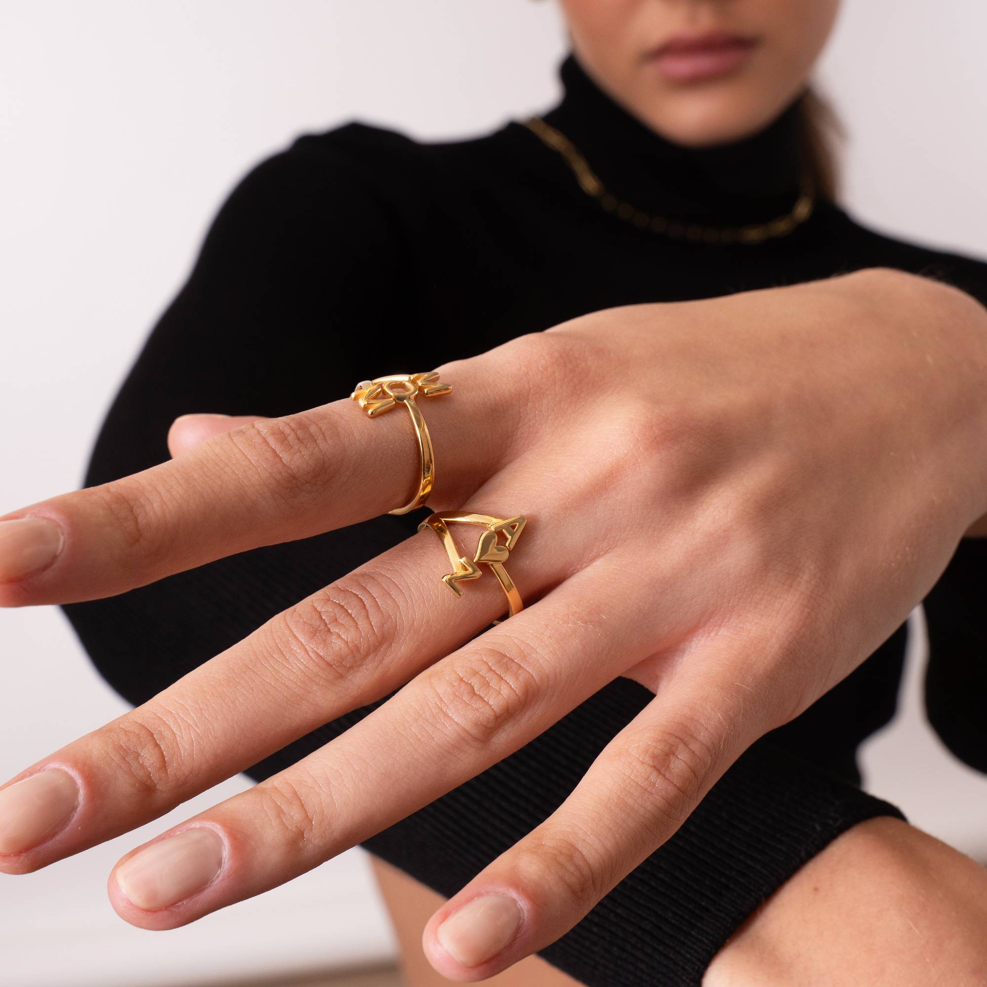 Three Initial Infinity Ring in Gold Vermeil