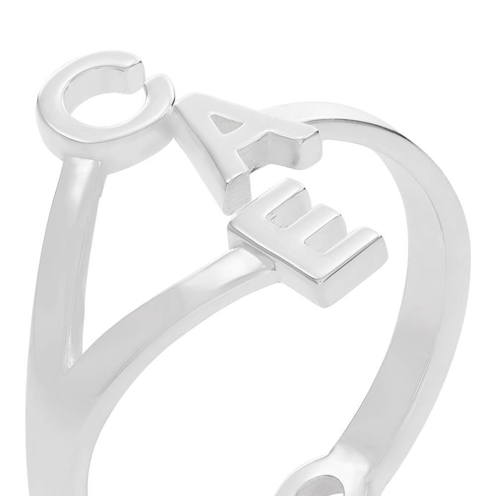 Three Initial Infinity Ring in Sterling Silver