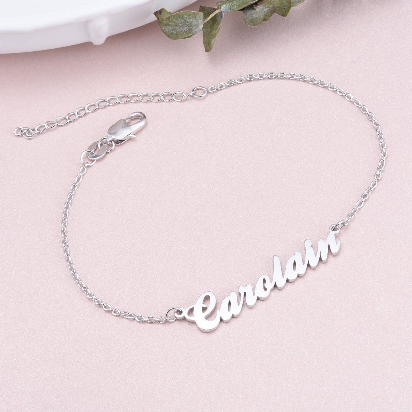 Classic Personalized Name Bracelet in Sterling Silver-YAFEINI Personalized Jewelry