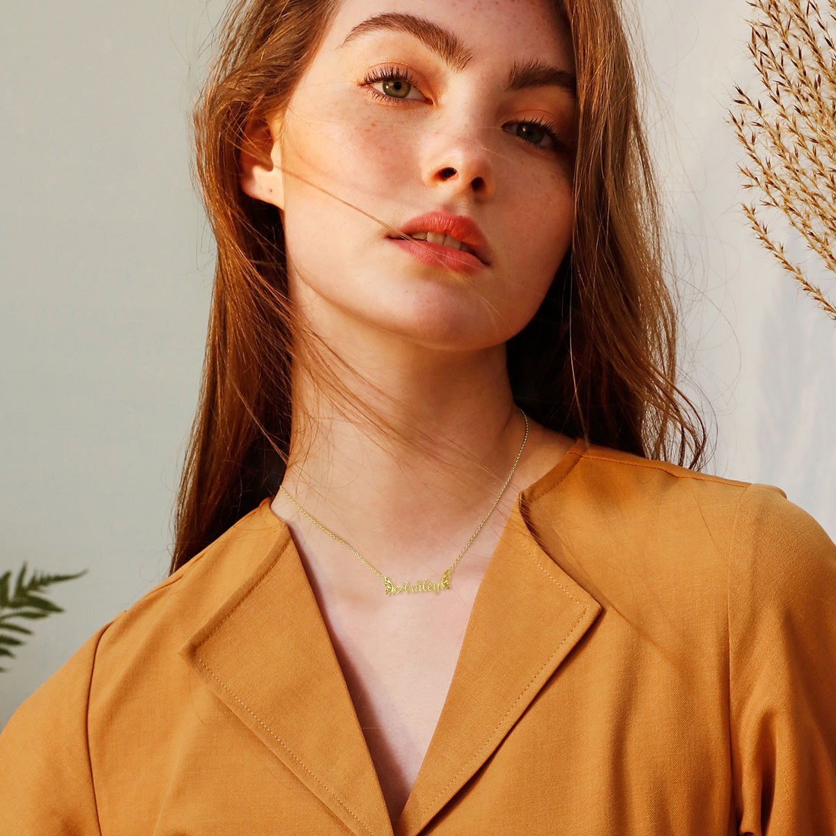 Elegant Circular Crystal Personalized Name Necklace in Gold Vermeil-YAFEINI Personalized Jewelry