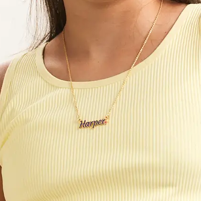 Charming Personalized Name Necklace for Kids in Gold Vermeil-YAFEINI Personalized Jewelry