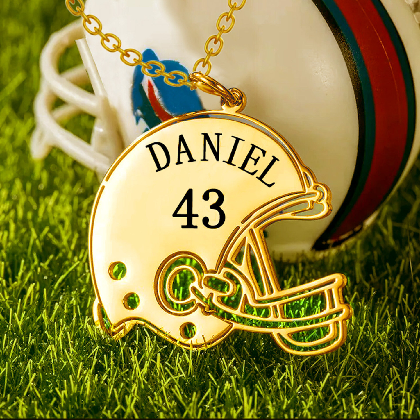 Rugby Prestige Cap Pendant Necklace for Men in Gold Vermeil-YAFEINI Personalized Jewelry