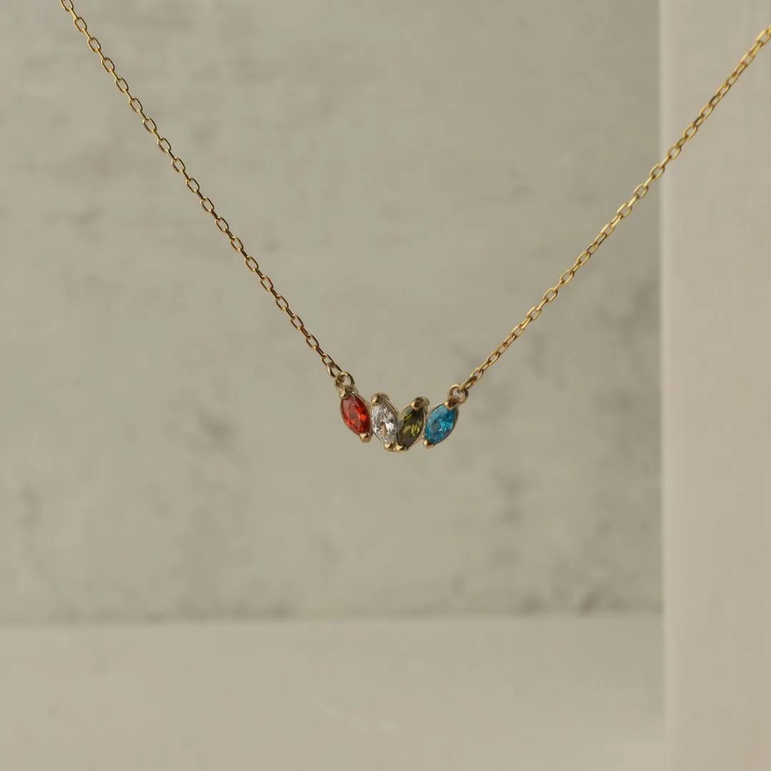 Mom's Birthstone Necklace in Sterling Silver