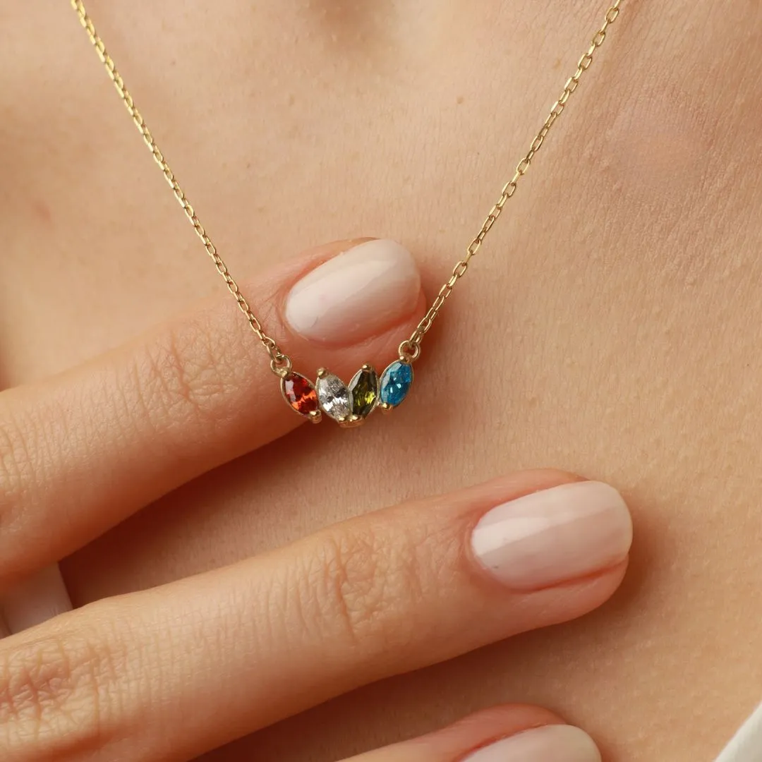 Mom's Birthstone Necklace in Sterling Silver