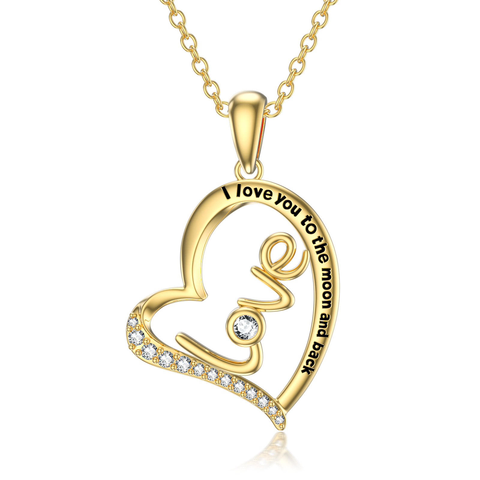 Circular Crystal Birthstone Necklace in Gold Vermeil-YAFEINI Personalized Jewelry