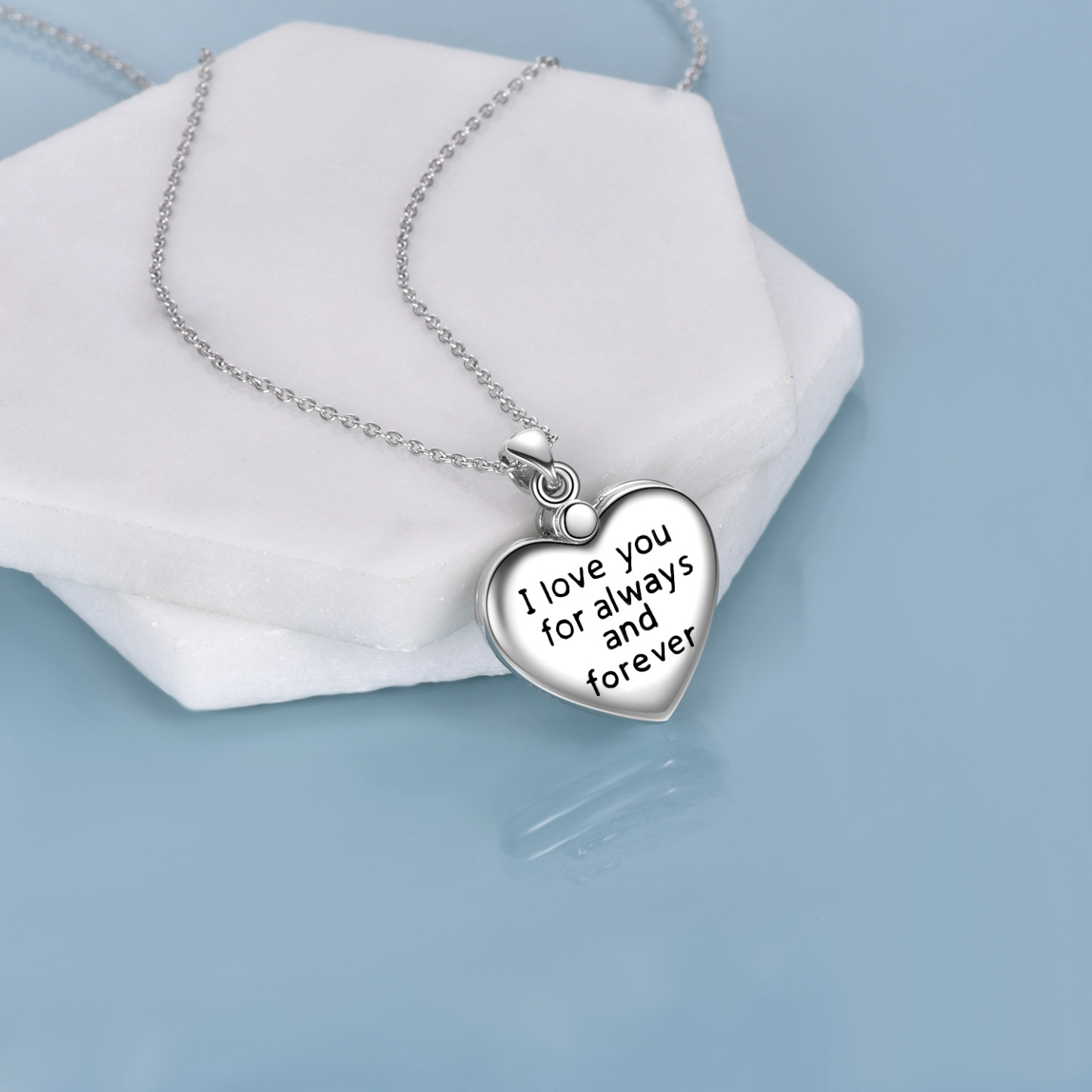 Angel Wings Personalized Photo Locket Necklace in Sterling Silver-YAFEINI Personalized Jewelry