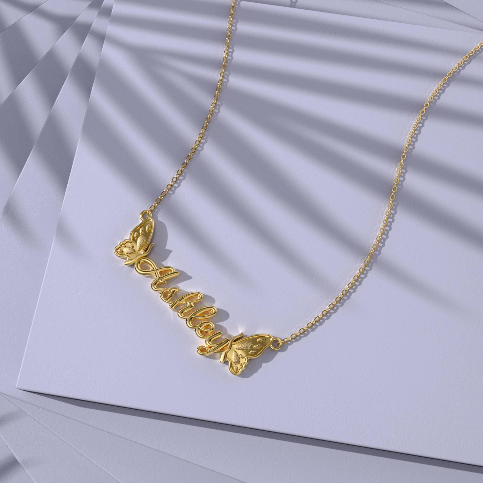 Elegant Circular Crystal Personalized Name Necklace in Gold Vermeil-YAFEINI Personalized Jewelry