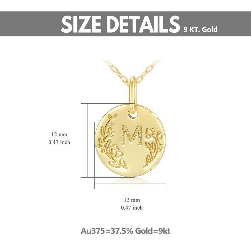 Sophisticated Coin Initial Necklace with Elegant Charm in 14K Solid Gold-YAFEINI Personalized Jewelry