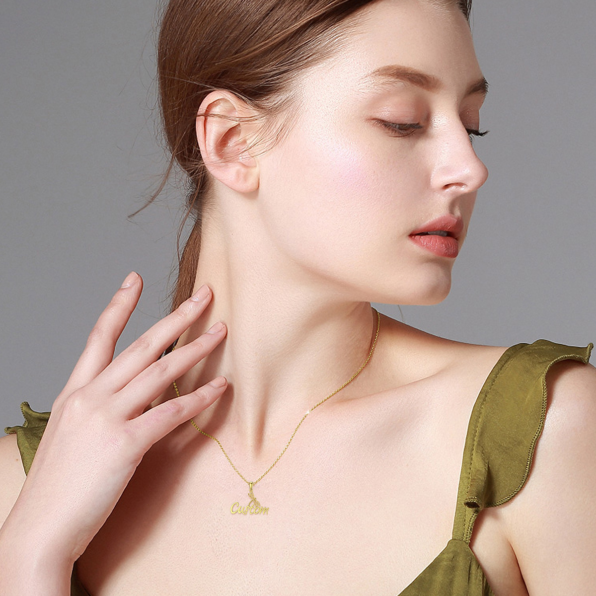 Captivating Dragonfly Crystal Necklace in 14K Solid Gold-YAFEINI Personalized Jewelry