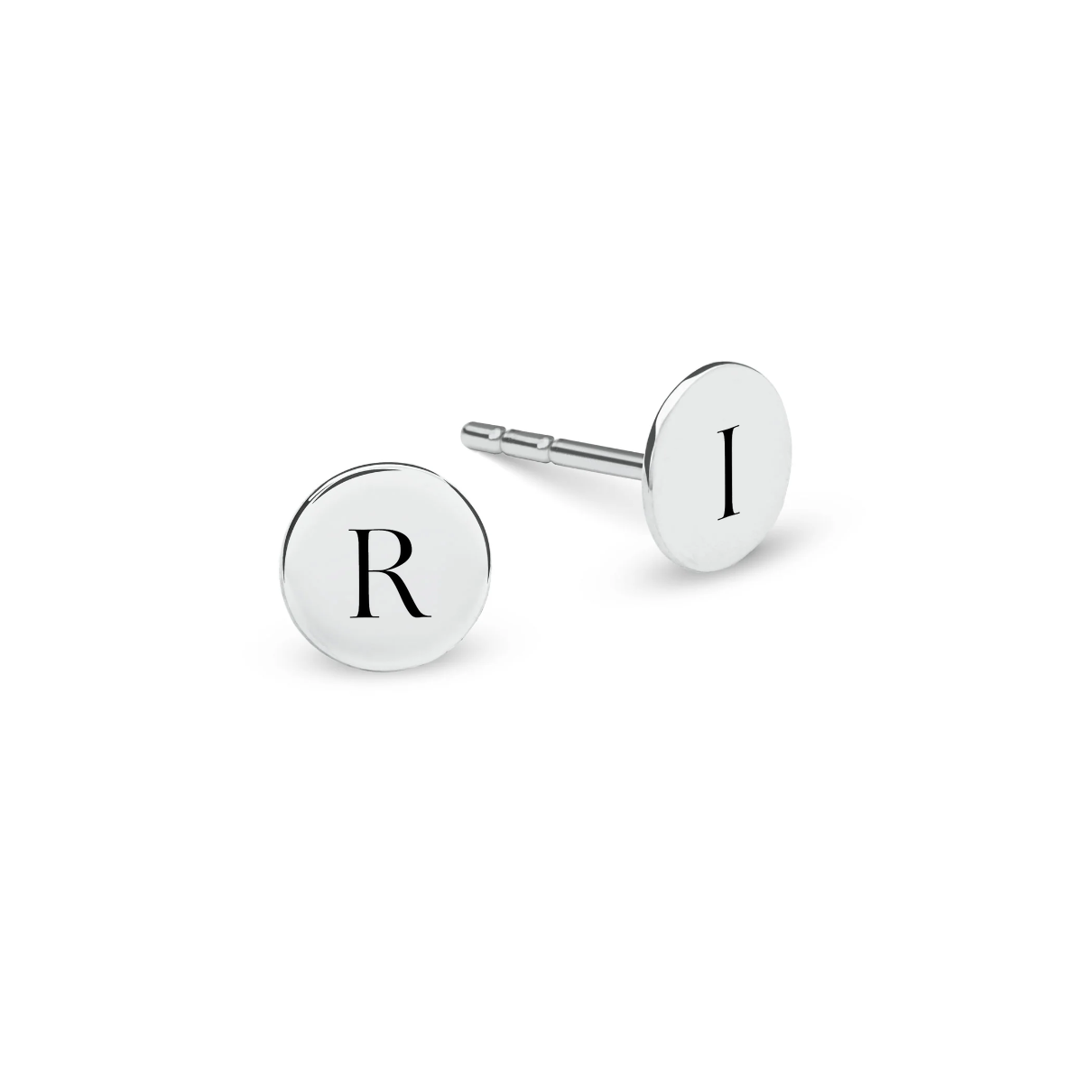 Letter Stud Earrings in Sterling Silver