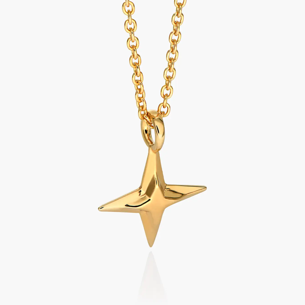 Personalized Birthstone Star Necklace in 14K Solid Gold-YAFEINI Personalized Jewelry