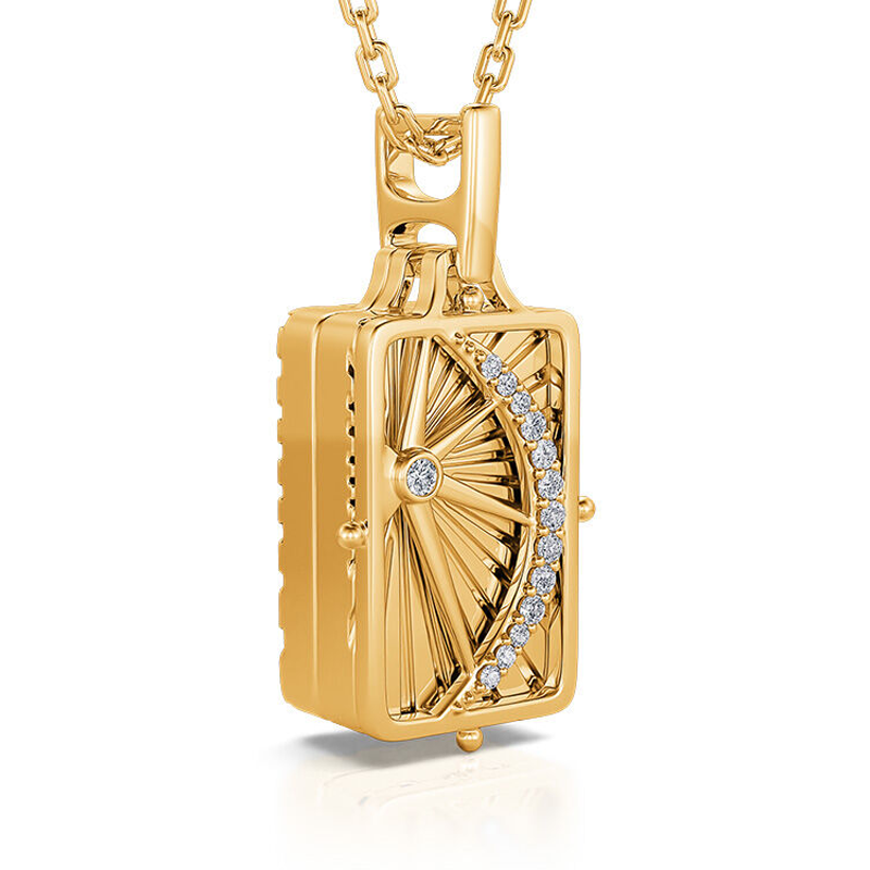 Personalized Custom Photo Bar Necklace for Women in 14K Solid Gold-YAFEINI Personalized Jewelry