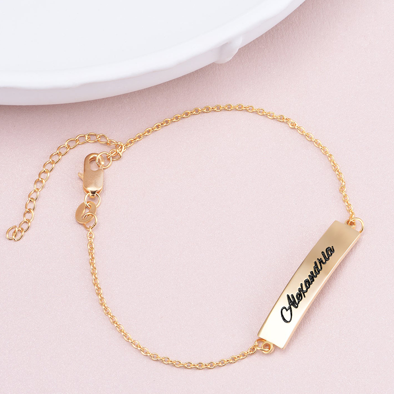 Personalized Chic Bracelet in Gold Vermeil-YAFEINI Personalized Jewelry