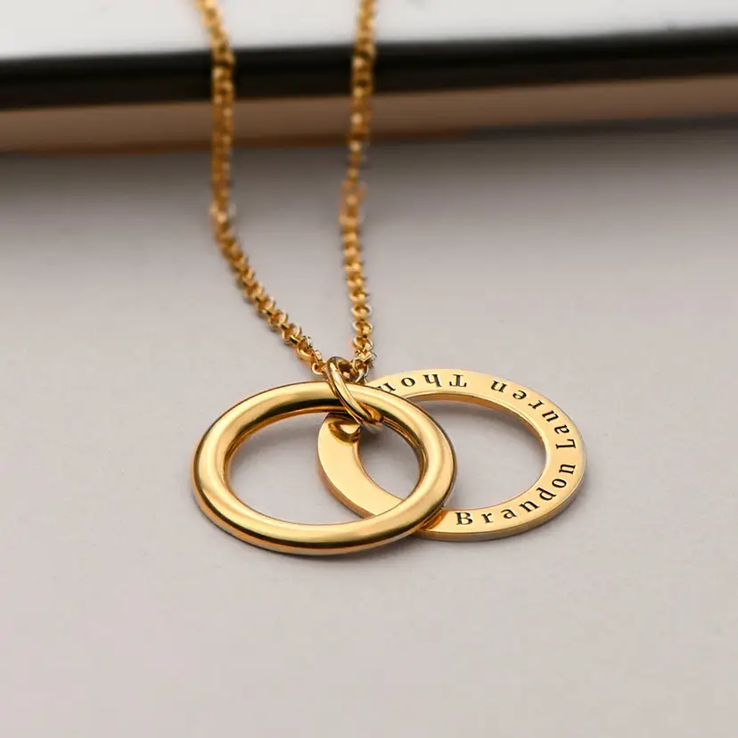 Hidden Message Personalized Engraved Necklace In 14K Gold