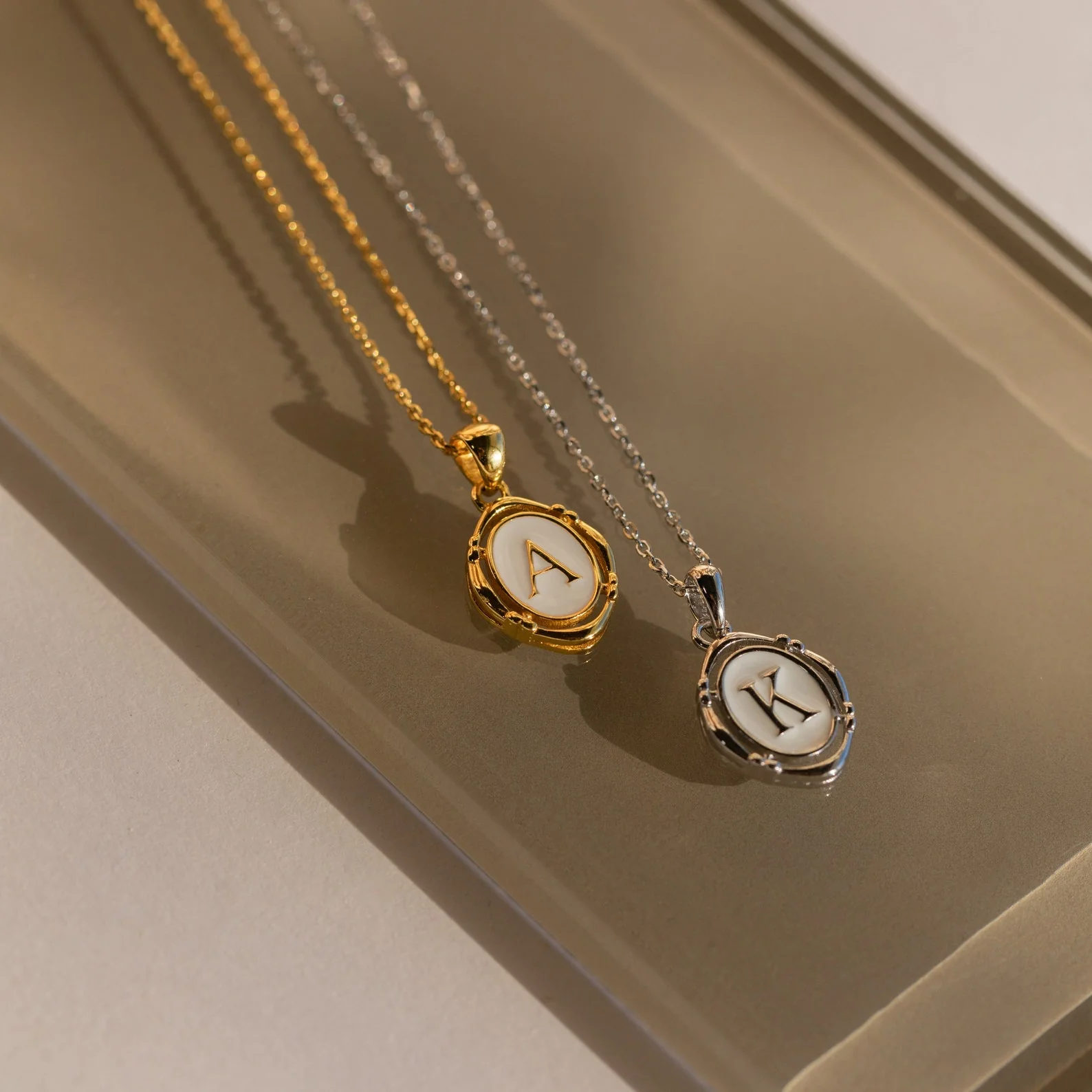 Personlized Initial Pendant Necklace In Sterling Silver