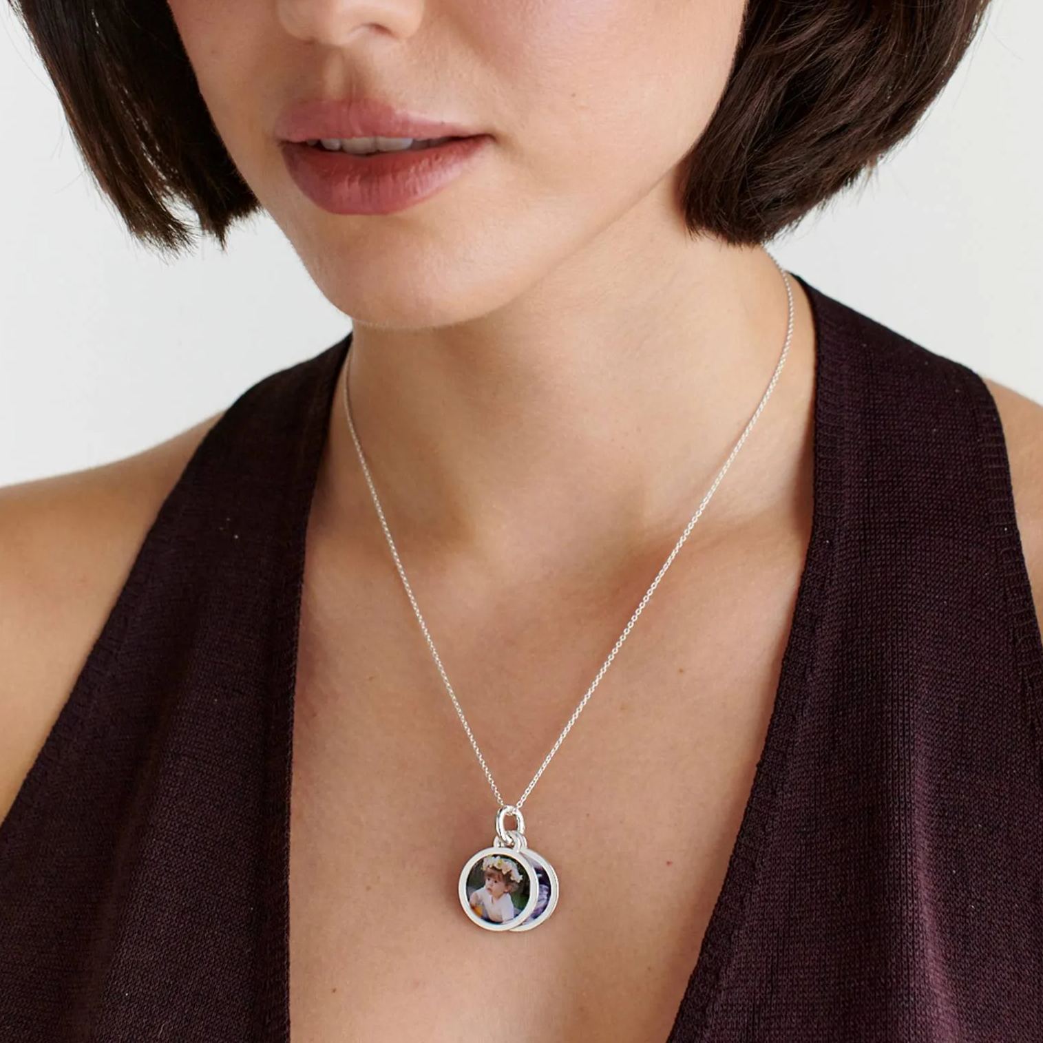 Forever Photo Pendant Necklace in Sterling Silver