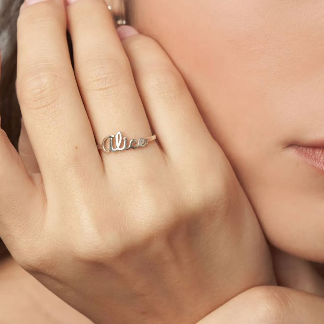 Script Name Ring in Sterling Silver