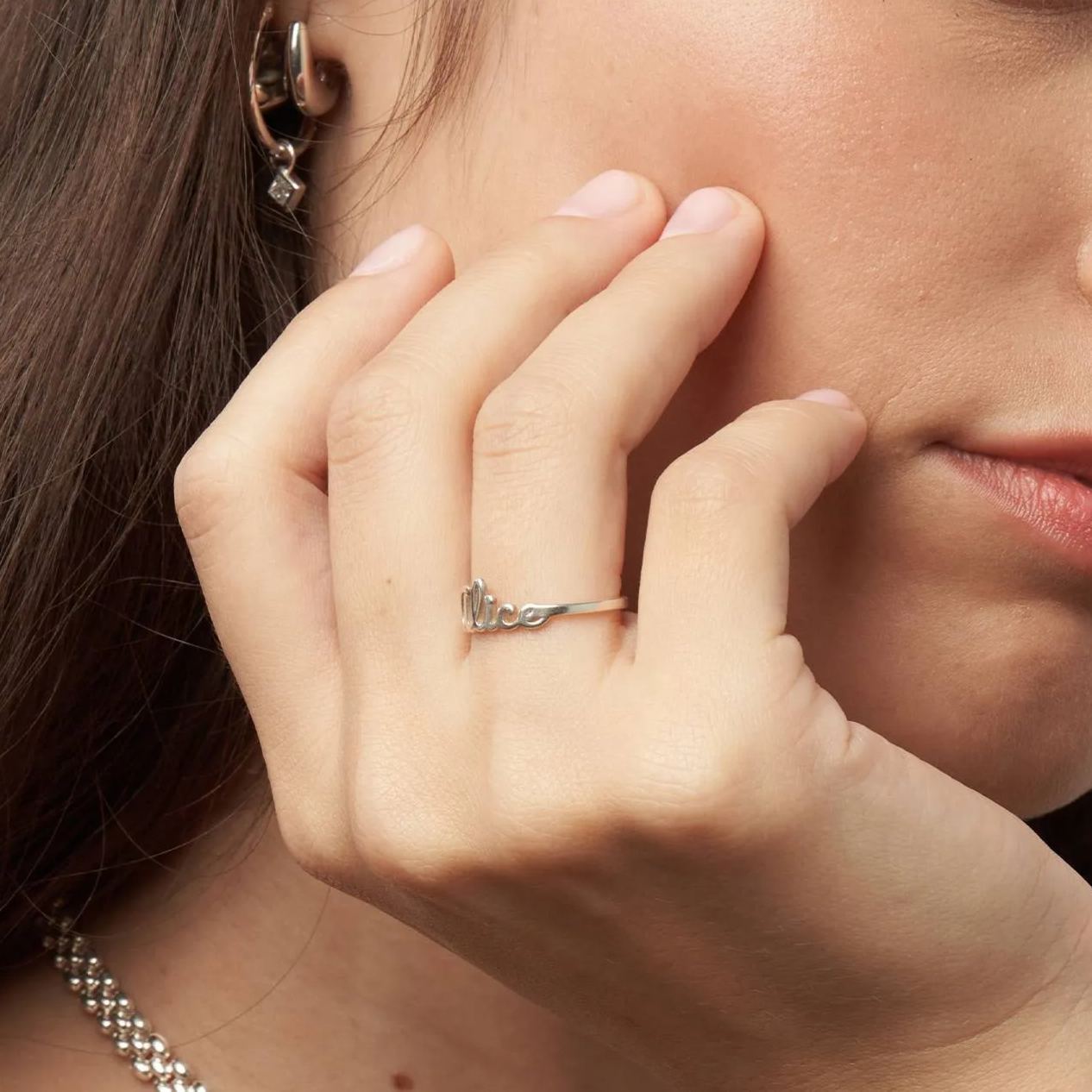 Script Name Ring in Sterling Silver