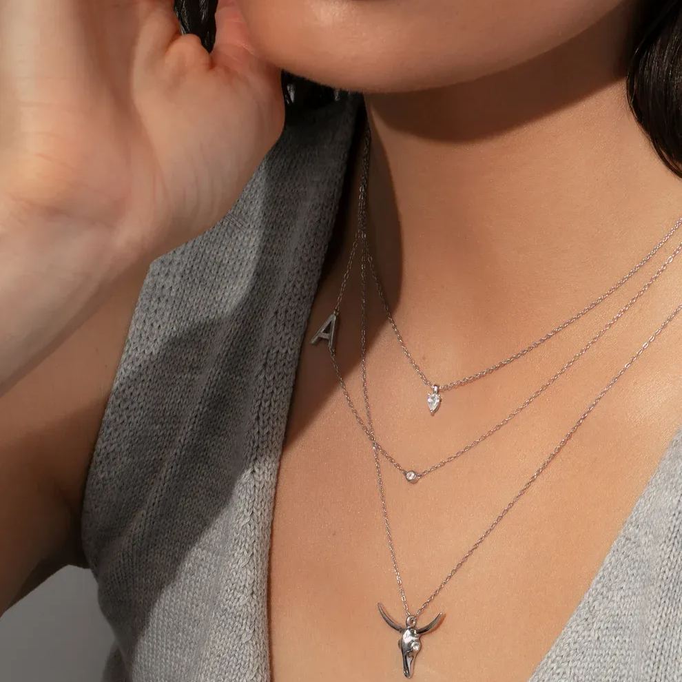 Personalized Initial Touch Necklace In Sterling Silver