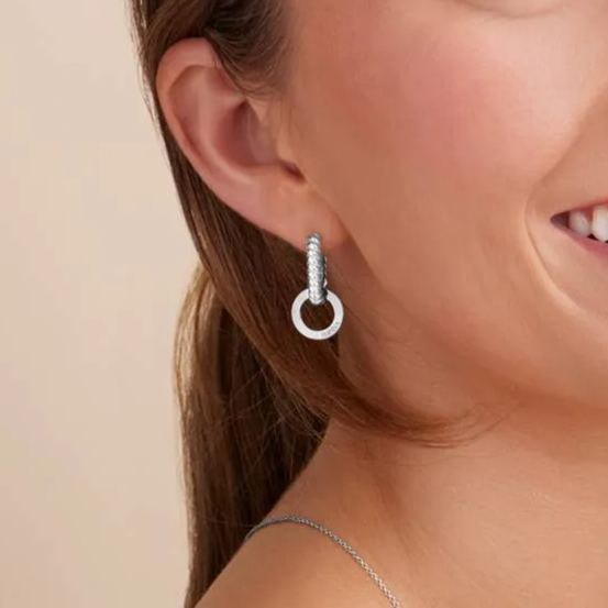 Huggies Serena Opulence Name Earrings with Diamonds in Sterling Silver