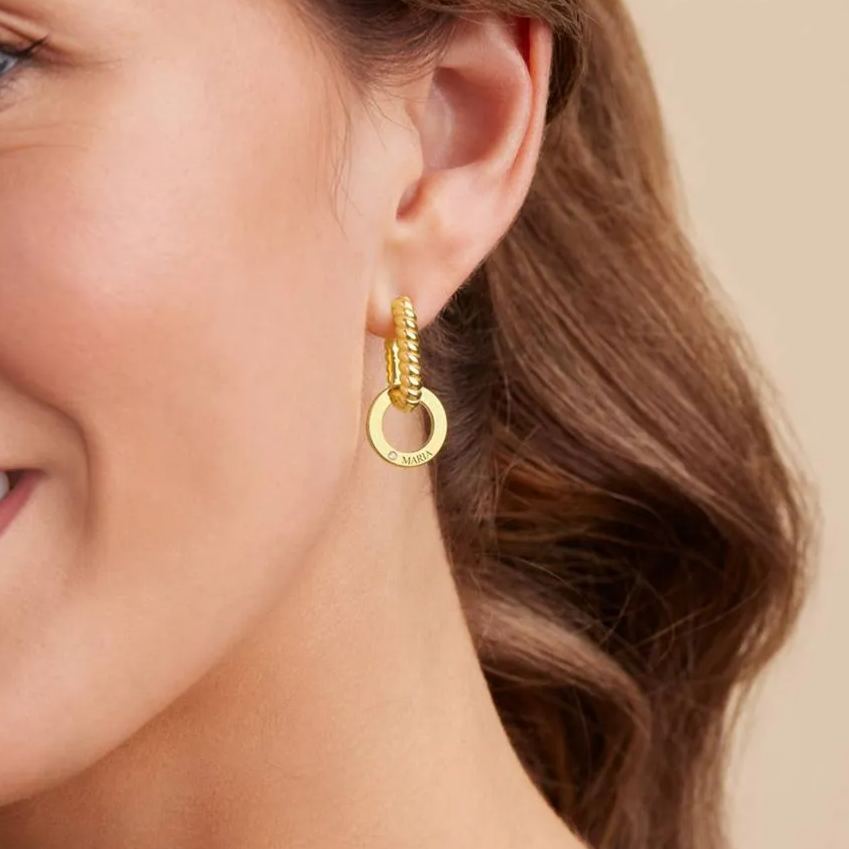 Huggies Serena Opulence Name Earrings with Diamonds in Gold Vermeil
