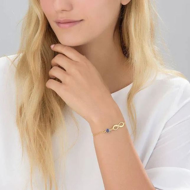 Infinity Birthstone Bracelet in Gold Vermeil