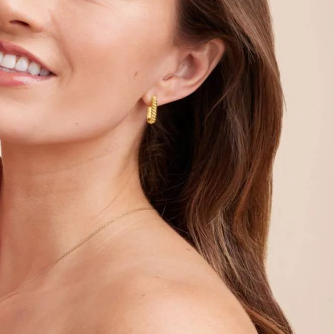Essence Rope Huggies in Gold Vermeil