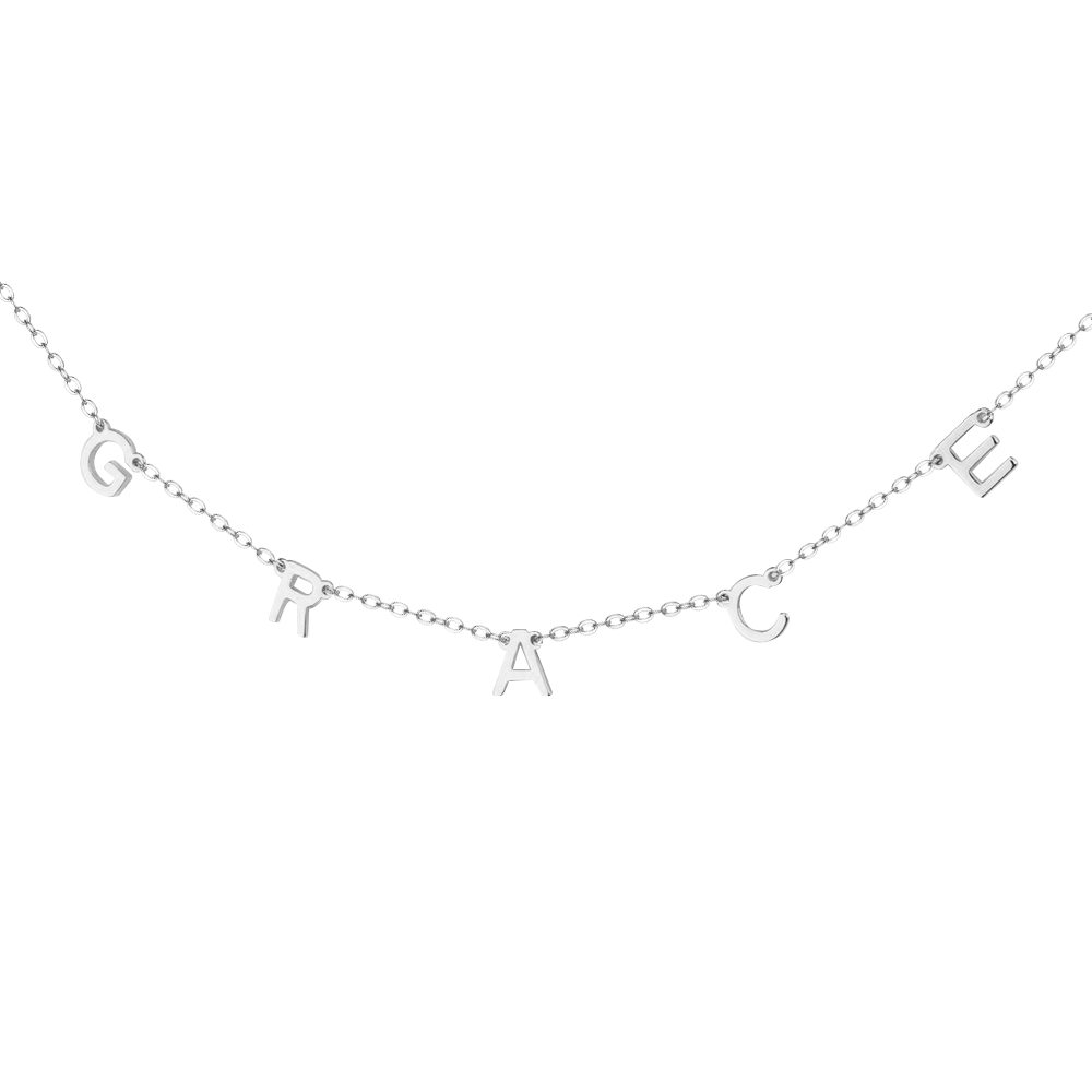 Refined Charm Initial Necklace with Personalized Elegance in Sterling Silver-YAFEINI Personalized Jewelry
