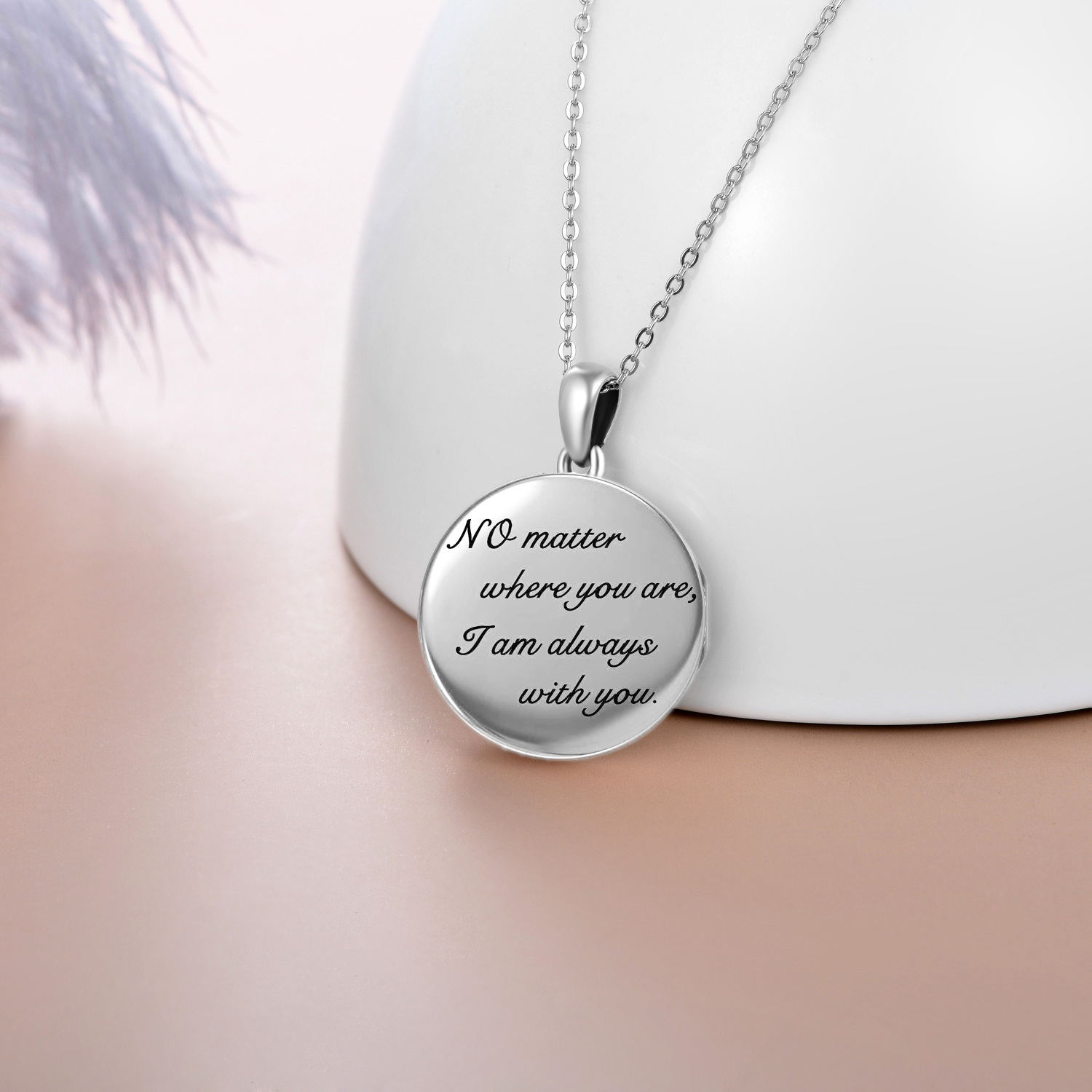 Cubic Zirconia Sunflower Moon Pendant Necklace in Sterling Silver-YAFEINI Personalized Jewelry